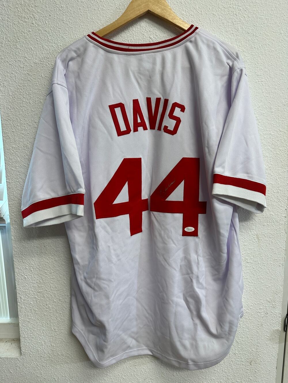 Reds Eric Davis signed Jersey  JSA Authenticated